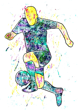 Colorful Soccer Player Illustration