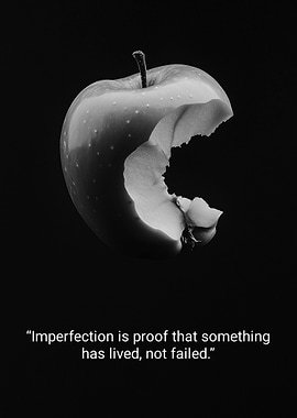 Bitten Apple with Inspirational Quote