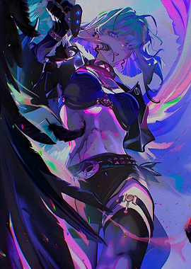 Anime Girl with Wings Digital Art