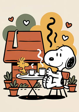 Snoopy and Woodstock Coffee Break