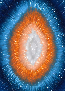 Abstract Orange and Blue Burst