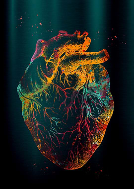 Colorful Anatomical Heart Illustration