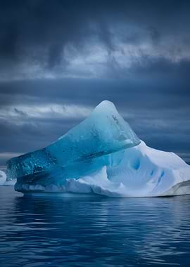 Iceberg Floating in Dark Water