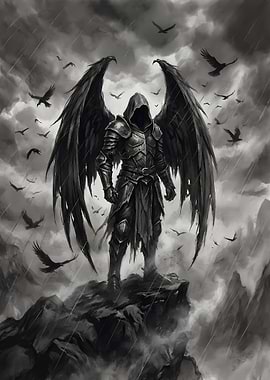 Dark Angel in Rain