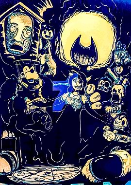 Creepy Cartoon Character Collage