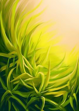 Abstract Green Plant Illustration