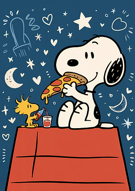 Snoopy and Woodstock Pizza Night