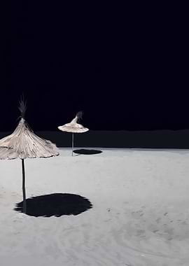 Monochrome Beach Umbrellas