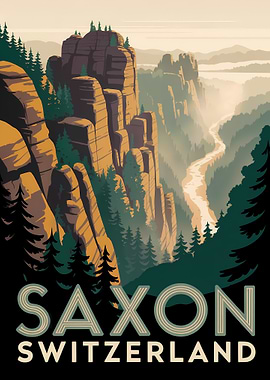 Saxon Switzerland Landscape Art Print