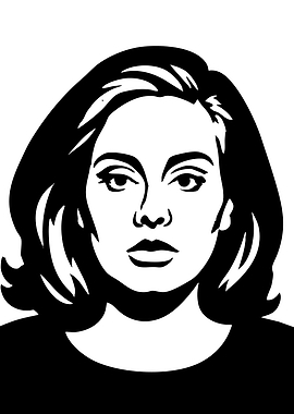 Adele Black and White Portrait
