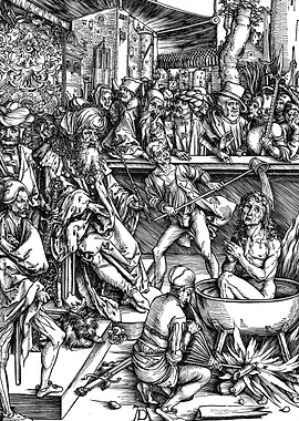 Martyrdom of Saint John the Evangelist Albrecht Durer Engraving
