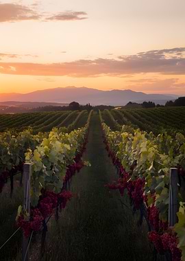 Vineyard at Sunset
