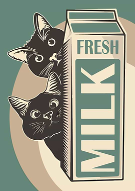 Cats and Milk Carton
