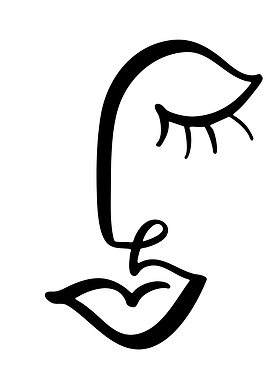 Abstract Face Line Art