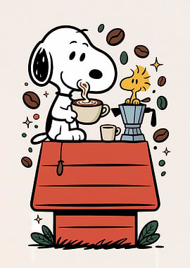 Snoopy and Woodstock Coffee Break