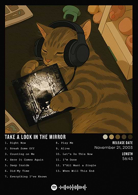 Cat Listening to Korn Album