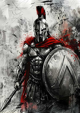 Spartan Warrior Illustration