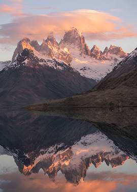 Mountain Reflection at Sunset