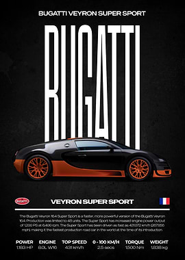 Bugatti Veyron Super Sport Poster