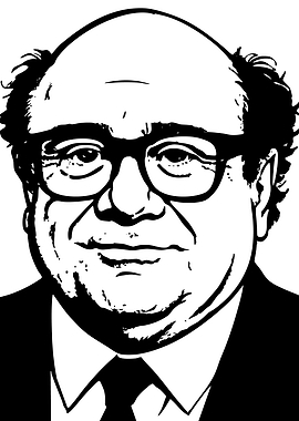 Danny DeVito Black and White Portrait