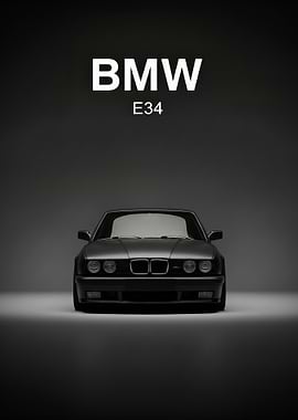 BMW E34 Front View poster