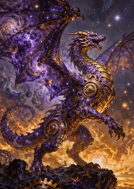 Steampunk Galaxy Dragon