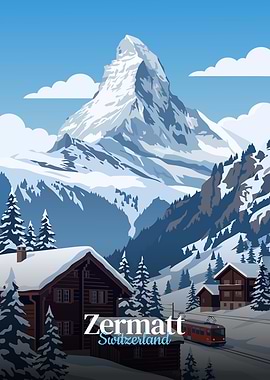 Zermatt Switzerland Travel Poster