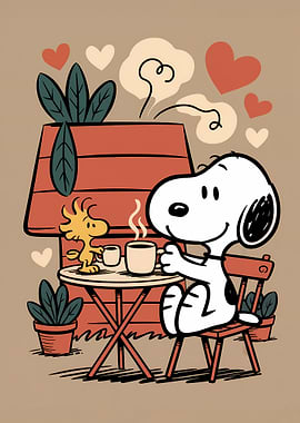Snoopy and Woodstock Coffee Break