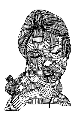 Abstract Portrait in Black and White