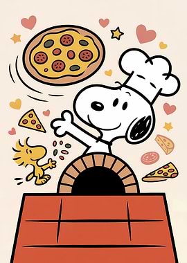 Snoopy and Woodstock Pizza Time