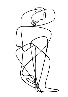 Abstract Line Art Figure