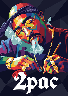 2Pac Colorful Portrait