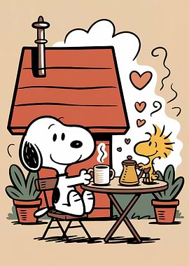 Snoopy and Woodstock Coffee Break
