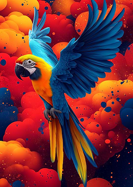 Colorful Parrot Portrait