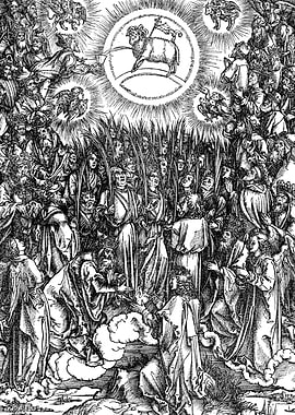 The Adoration of the Lamb Albrecht Dürer Engraving