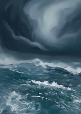 Stormy Ocean Painting