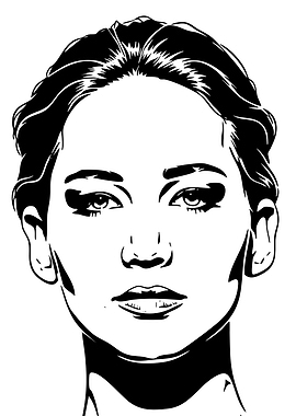 Jennifer Lawrence Portrait Black and White