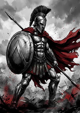Spartan Warrior Illustration