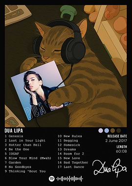 Dua Lipa Album Cover with Cat