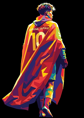 Lamine Yamal Colorful Pop Art Portrait