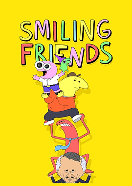 Smiling Friends Cartoon Character Tower