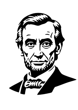 Abraham Lincoln Portrait Black and White