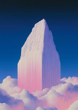 Surreal Mountain in the Clouds