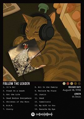 Cat Listening to Korn's Follow the Leader