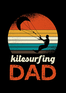 Kitesurfing Dad Retro Design