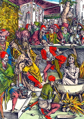 Martyrdom of Saint John the Evangelist Albrecht Durer Engraving