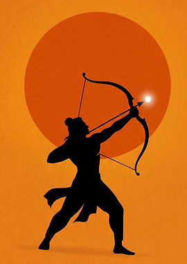 Divine Archer – Minimalist Mythological Silhouette Art