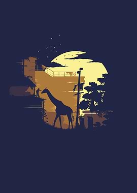 Giraffe Silhouette at Sunset