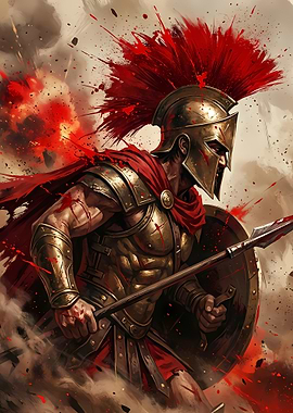 Spartan Warrior in Battle