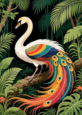 Swan-Peacock in Tropical Forest